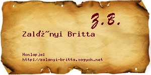 Zalányi Britta névjegykártya